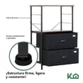 thumbnail image 4 of Cómoda Cajonera 2 Pzas Mesa Buro De Noche Con Estante y 2 Cajones MDF y Tela Kingshouse negro Estandar, 4 of 8