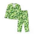 thumbnail image 1 of Balery Happy St. Patrick's Day Conjunto de Pijama con Estampado para Mujer, Conjunto de Dos Piezas con Manga Larga, Ropa de Dormir Suave con Bolsillos, Pijamas Cómodos-Large, 1 of 7