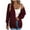B-Burgundy, variant on Wyobums Women's Cardigan Sweaters Fall Long Sleeve Crochet Eyelet Open-Front Cardigan Lightweight Loose Knitted Sweater B-Burgundy