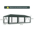thumbnail image 3 of Homiyad 10'x 28' Party Tent Canopy, Outdoor Event Shelter, 8 Removable Mesh Sidewalls, Steel Frame, Green| Aosom.com, 3 of 8