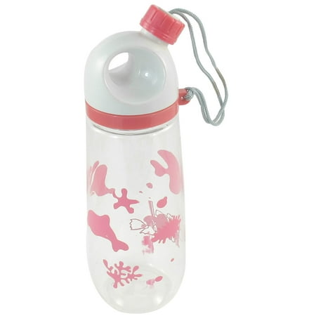 Kids Drinking Bottle Unique Bargains Portable 650ml Pink White Lid Clear Plastic Tea Water Drinking Bottle ()