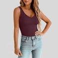 thumbnail image 6 of Sawvnm Women's Double Lined V Neck Tank Tops Summer Slim Fit Basic Sleeveless Shirts Cute Trendy Going Out Tops, 6 of 9