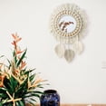 thumbnail image 5 of Espejo de pared colgante – Espejo acrílico decorativo hecho a mano con flecos redondos para apartamento, sala de estar, dormitorio, guardería (hoja), 5 of 5