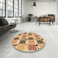 thumbnail image 4 of Ahgly Company Machine Washable Indoor Round Transitional Red Area Rugs, 5' Round, 4 of 7