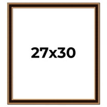 27x30 Frame Gold Brown Plein Air Vintage Solid Wood Picture Frame | 1.75 Inches Moulding Width |