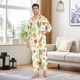 thumbnail image 6 of FORMRS Onesies Pajama for Adults Unisex Hoodie Winter Jumpsuit One Piece Sleepwear, Sizes S-2XL, White Vegetables Pattern, 6 of 7