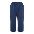 thumbnail image 4 of Men Autumn Casual Sweatpants Solid Color Elastic Middle Waist Loose Joggers Trousers Plus Size, 4 of 6