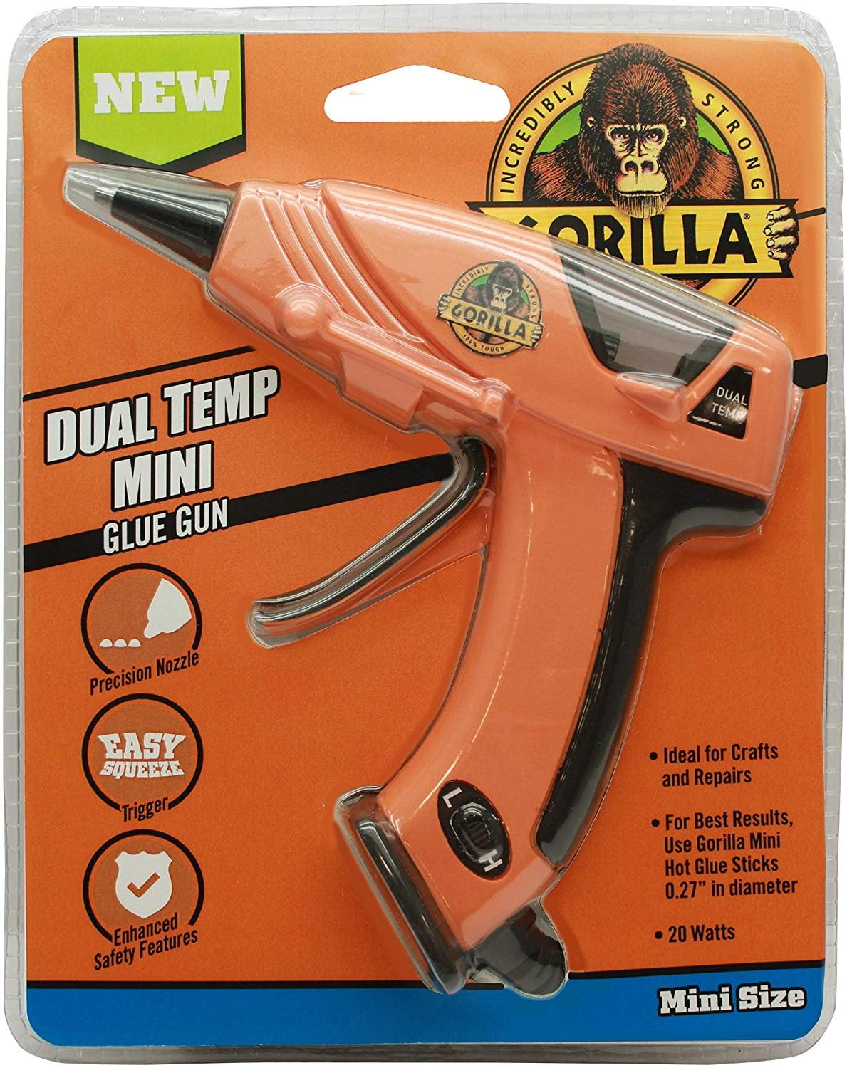 Gorilla FULL SIZE Glue Gun - 2 Glue Sticks #100438 Dual Temp - NEW