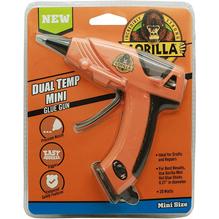 Gorilla Dual Temp Hot Glue Gun, Mini, Orange, (Pack of 1) - 8401508