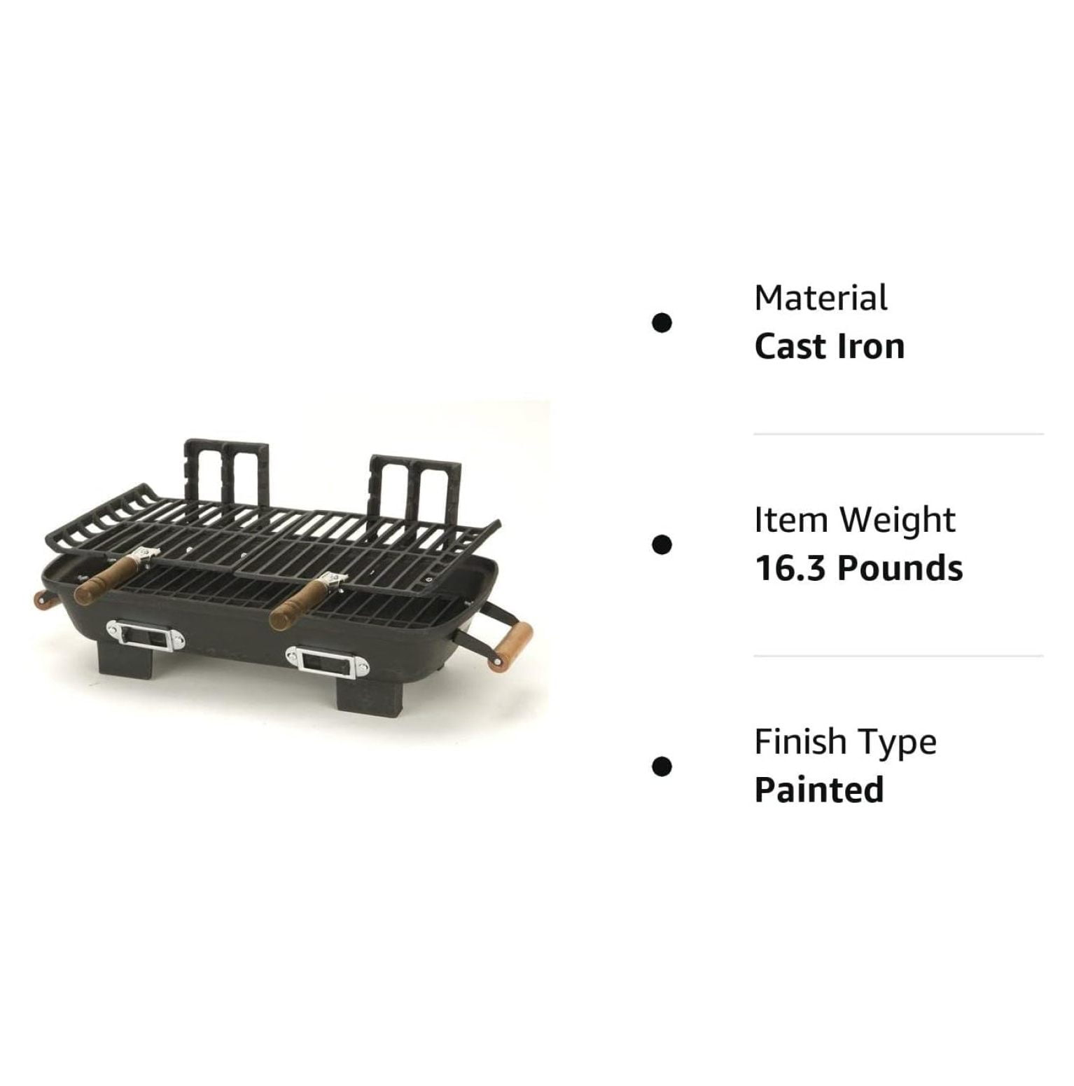 Marsh Allen 30052 Cast Iron Hibachi 10 by 18-Inch Charcoal Grill