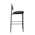thumbnail image 4 of LeisureMod Euston Modern Wicker Bar Stool with Black Powder Coated Steel Frame and Footrest (Black), 4 of 13