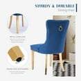 thumbnail image 5 of JESTOP Velvet Dining Chairs Set of 2, Tall Back Side Chair, Modern Upholstered Side Chair with Button Back Ring, Gold Plated Stainless Steel Legs (Blue), 5 of 7