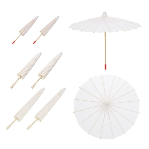 6 Pcs Paper Umbrellas ,8"/12"/16"Paper Parasol Umbrella for Photography Props Party Wedding Decoration,White