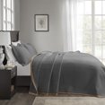 thumbnail image 4 of CJC Quilted Duvet Cover Set 3-Piece – Soft All-Season Bedspread with 2 Pillow Shams (220x240 cm / 87x94 in, Dark Gray), 4 of 9
