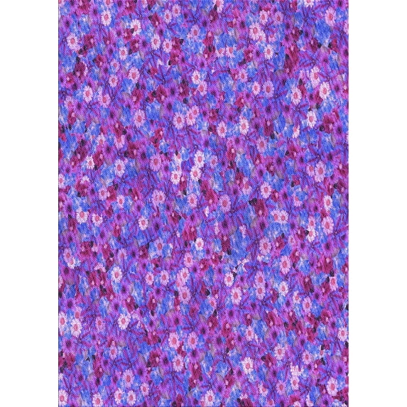 Ahgly Company Machine Washable Indoor Rectangle Transitional Purple Mimosa Purple Area Rugs, 5' x 7'