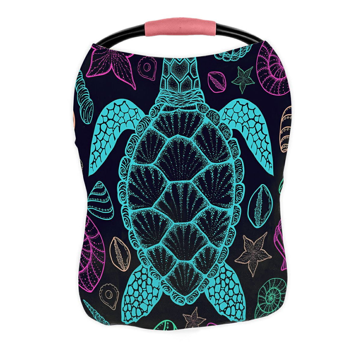 ABPHQTO Sea Turtle Shells In Line Art Style Nursing Cover Baby Breastfeeding Infant Feeding Cover Baby Car Seat Cover Infant Stroller Cover Carseat Canopy Breathable