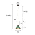 thumbnail image 7 of RADIANCE Goods Victorian-Style 1-Light Antique Dark Bronze Finish Ceiling Mini Pendant 8" Shade, 7 of 7