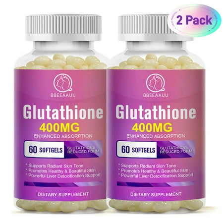 (2 Pack)BBEEAAUU Against Oxidation Anti-wrinkle Protect Liver Skin Care Supplements 400mg - 120 Veg Capsules Total