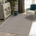 thumbnail image 1 of Alfombra LEEVAN, lavable, 150 x 240 cm, con rayas blancas y negras, 1 of 7