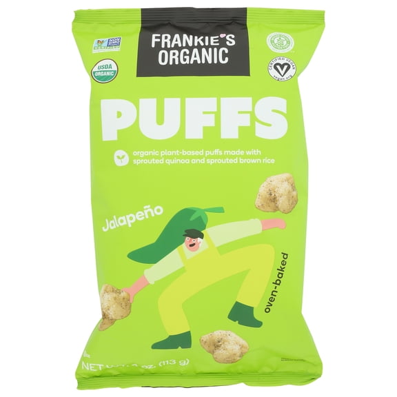 Pack of 12, Frankies Organic Jalapeño Puffs, 4 oz