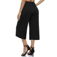 thumbnail image 3 of Kitsin Women's Elastic Waist Solid Palazzo Casual Wide Leg Pants with Pockets, 3 of 10