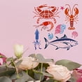 thumbnail image 5 of Sea Animal Stencil 11.8x11.8 inch Fish/Shrimp/Crab/Octopus/Conch/Shells Drawing Stencil Sea Creatures Stencil for Painting on Wood Tile Paper Fabric Floor Wall, 5 of 9