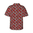 thumbnail image 3 of Haiem Red Floral Printed Hawaiian Shirt for Men - Men’s Casual Beach Summer Shirts - Stretch Fabric with Modern Fit-Small, 3 of 9