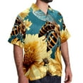 thumbnail image 2 of Starry Bees in the Sky Men's Short Sleeve Printed Button Down Hawaiian Beach Shirts, 2 of 6