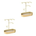 thumbnail image 1 of Dalazy Jewelry Organizer Stand Tray Display Rack Rings for Gold PU Leather Pad 20 x 10 x 21cm 2Set, 1 of 6