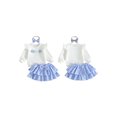 thumbnail image 2 of Toddler Girl Winter Fall Outfit Flower Sweatshirt Layered Skirt Headband, 2 of 9