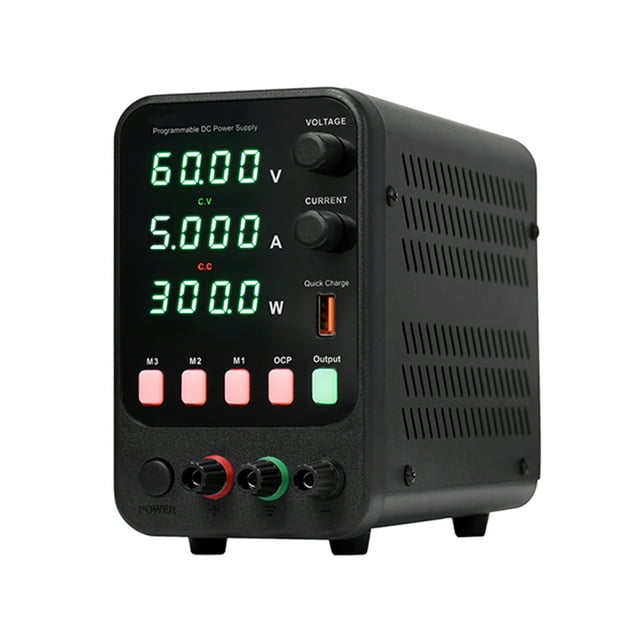 Fuente de alimentación regulada Irfora Fuente de alimentación CC de banco Variable 60 V 5 A Pantalla digital Fuente de alimentación regulada de conmutación ajustable CV CC con almacenamiento de datos, Irfora Fuente de alimentación regulada