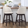 thumbnail image 3 of Dycanpo Swivel Bar Stools Set of 2, 26" Counter Stools with Back & Footrest for Kitchen，Beige, 3 of 8