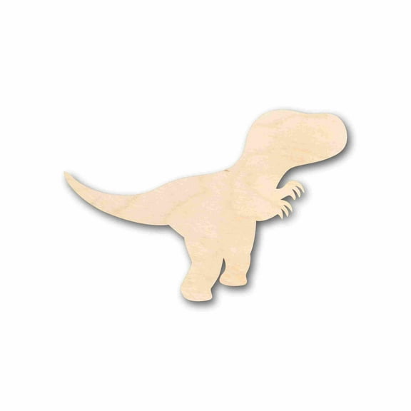Unfinished Wood Baby Dinosaur T Rex Silhouette - Craft- up to 46" DIY 5" / 1/4"
