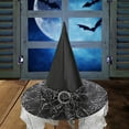 thumbnail image 6 of Witch Hat with Lace Face Cover 13 Inch Halloween Costume Accessory Adult Kids Party Decor Cosplay Witch Hat Orange Black White Green, 6 of 6