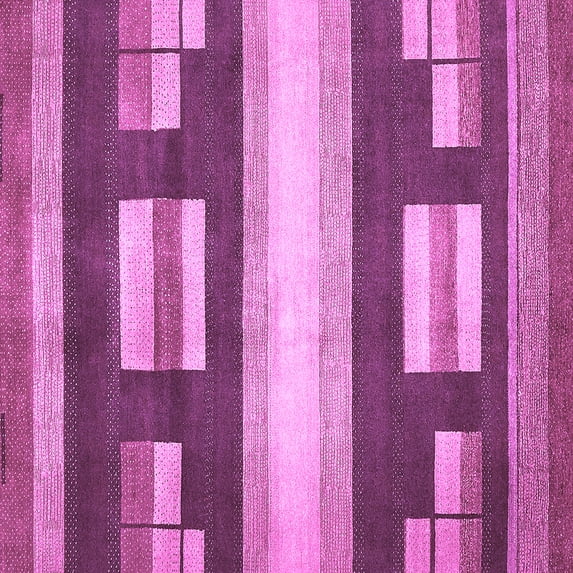 Ahgly Company Indoor Square Abstract Purple Modern Area Rugs, 7' Square