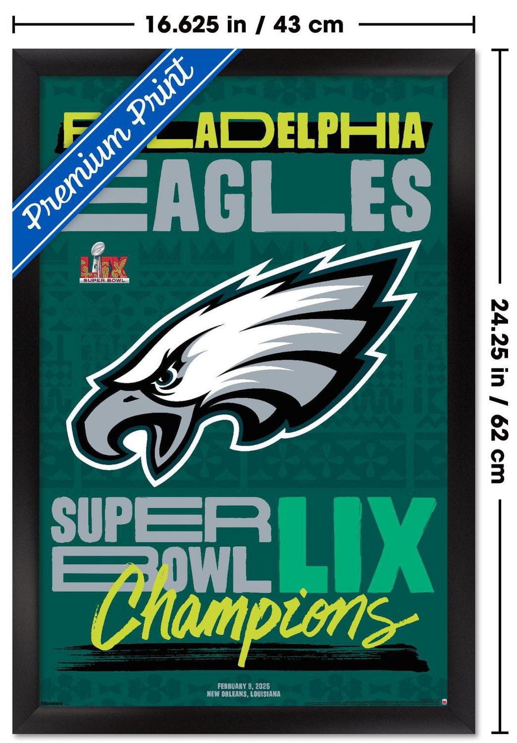 NFL Philadelphia Eagles - Super Bowl LIX Team Logo Wall Poster