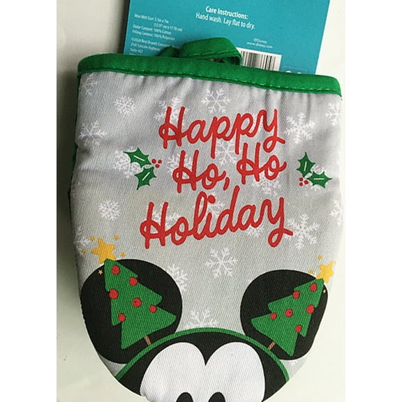 Happy Holiday Christmas Kitchen Mini Oven Mitts 2pk-Heat Resistant Oven Gloves Handling Hot Kitchenware-Non-Slip Grip