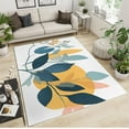 thumbnail image 2 of Watercolor Green Leaves Texture Area Rug, Vintage Printed Home Decor Rug, Indoor Carpet Washable Non-Slip Breathable Suitable for Living Room Bedroom Study Dining Room Office 5x6ft, 2 of 7