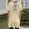 thumbnail image 3 of Women Summer Casual Fashion Short Sleeve Soild Color Hooded Long Double Pocket TShirt Top Long Sleeve Polyester Spandex Our Womens Long Sleeve Workout Top Womens Shirts Summer Short Sleeve Sports, 3 of 6