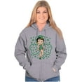 thumbnail image 3 of Betty Boop St Patricks Day Clovers Zip Hoodie Sweatshirt Women Brisco Brands S, 3 of 6