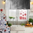 thumbnail image 5 of Black Grey Ombre Curtain Valances for Windows, Kitchen Valance Window Treatments Panel 2 Pack, Coastal Beach Modern Abstract Art Rod Pocket Short Curtains for Bathroom Bedroom 42 x 12 Inch, 5 of 8