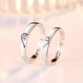 thumbnail image 2 of Ring Promise de plata de ley 925 en forma de corazón, ajustable para parejas, 2 of 6
