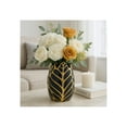 thumbnail image 2 of Modern Ceramic Vase for Home Decor - Sculpted Accent Decor for Living Room Decor, Bedroom Accent, Tabletop, or Office Shelf Decor - Decorative Contemporary Flower Vase - 8" Black & Gold, 2 of 10