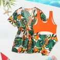 thumbnail image 4 of RUTAYY Baby Girls 3PCS Floral Swimsuit Set With Cover Up & Separable Swimwear Cartoon Toddler Swim Outfit For Beach & Pool Summer Hawaii Beachwear, 5-7 Years, 4 of 6