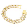 thumbnail image 4 of Chain Bracelet, Rhinestones Design Excellent Craftsmanship Low Allergic Link Bracelet  For Decoration For Gift Gold, 4 of 8