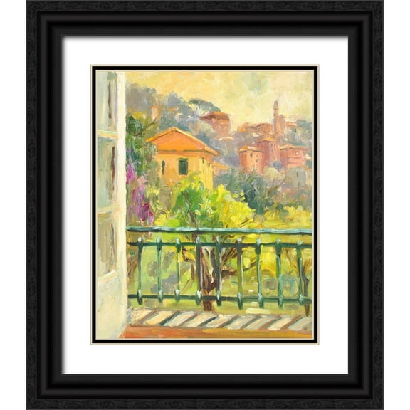 Stevens, Allayn 15x18 Black Ornate Wood Framed with Double Matting Museum Art Print Titled - Tuscan Window