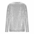 thumbnail image 7 of Thousandth Women's Sparkly Sequin Tops Casual V Neck Party Blouse Long Sleeve Loose Fit Glitter Tunic Shirt Holiday Christmas Outfit for Women, 7 of 7