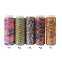LYUMO Quilting Thread, Multicolor Thread Spools,5pcs Multicolor Gradient Sewing Quilting Embroidery Thread Spools Garment Accessory