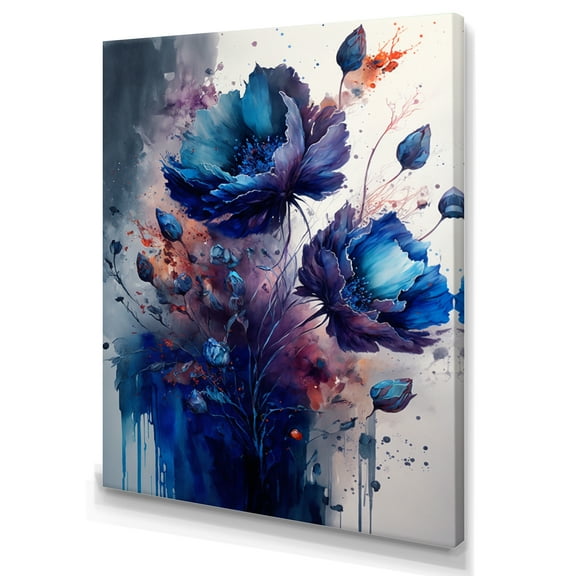 Designart Vibrant Blue Flower Bouquet II Canvas Wall Art