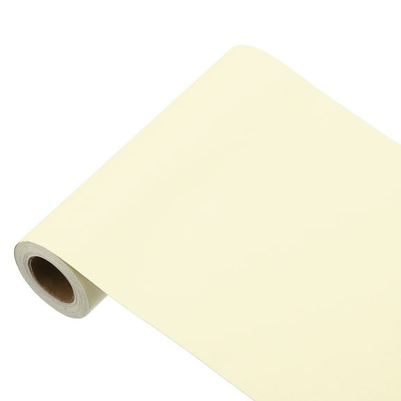 Uxcell 197"x5.9" Cream Yellow Wallpaper, Peel and Stick Wallpaper, Yellow Contact Paper Solid Color Vinyl Self-Adhesive Wall Paper Decorative for Wall Covering